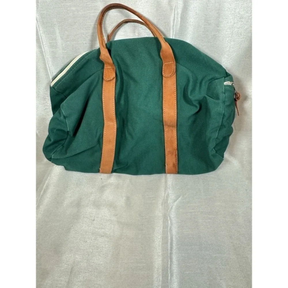 Haynie & Litchfield Canvas Leather Trim Duffel Travel‎ Bag Green
